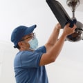 What is the best way to clean ceiling fans during a spring deep cleaning?